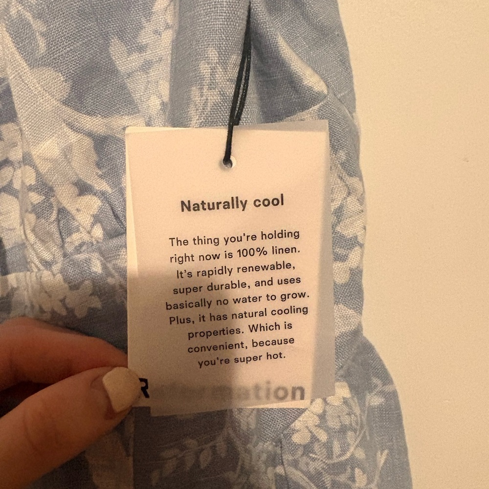 Reformation Balia Linen Dress Angelic Floral Blue Midi NWT Size 12 | retail 278$ - Picture 7 of 11